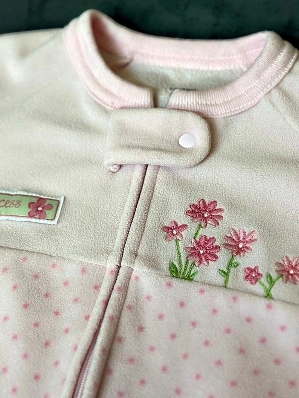 Carter's Baby Footie Pink & Cream 0-9 Months Like New